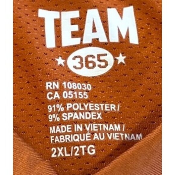 Mens 2XL Orange Golf Polo Shirt Team 365 Sport Short Sleeve Polyester Spandex - Picture 8 of 10